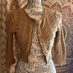 Express Tan Cable Knit Cardigan